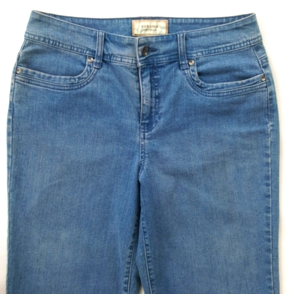 SONOMA LIFE + STYLE ♡ Super-Sweet Denim Embroidered Blue Jean Capris 10 - Picture 5 of 13